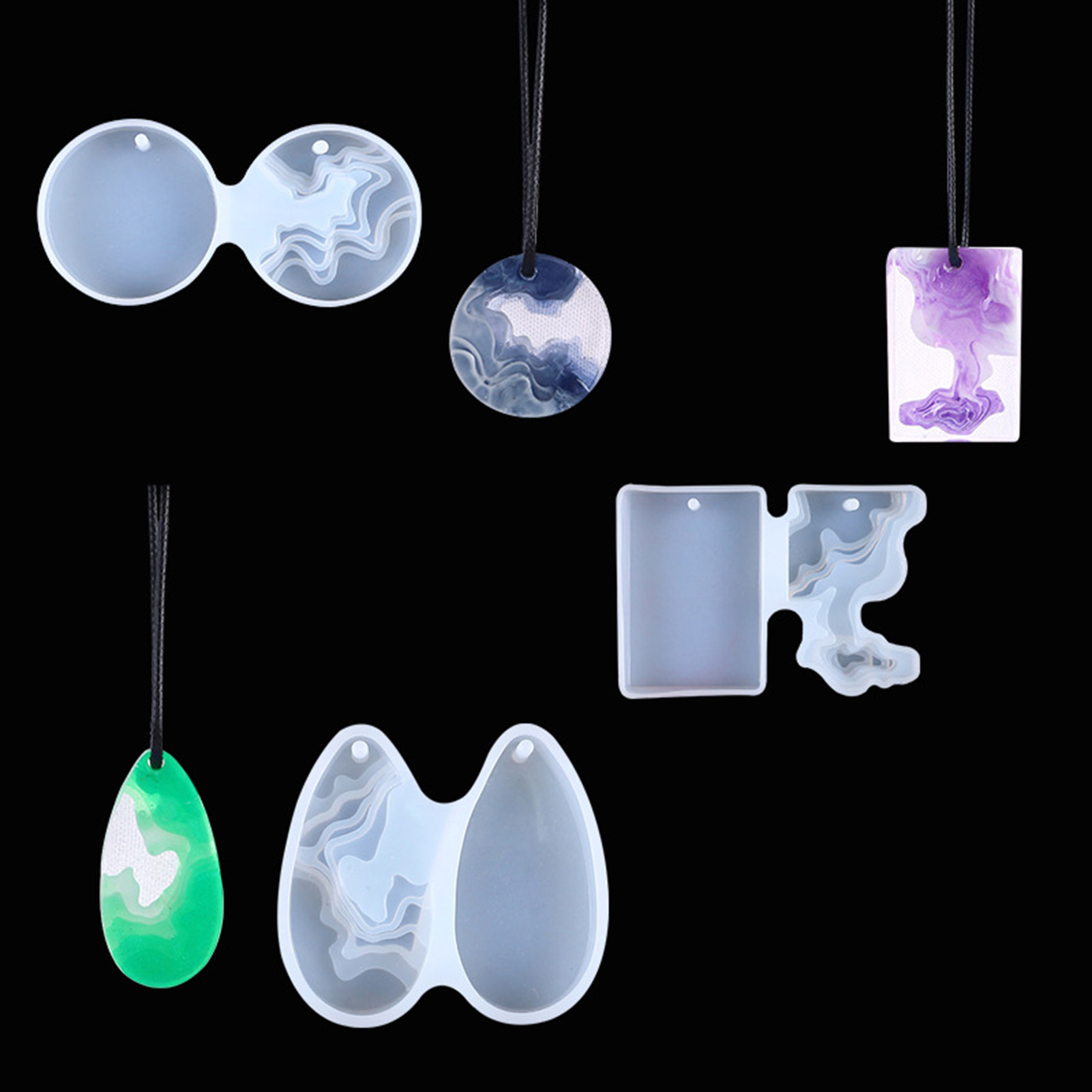Resin Art Geode - Juego de 3 Moldes de Silicona