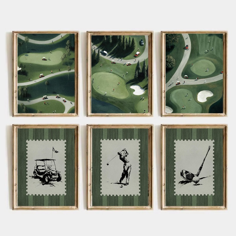 Resin Art Course - Póster Vintage de Campo de Golf,