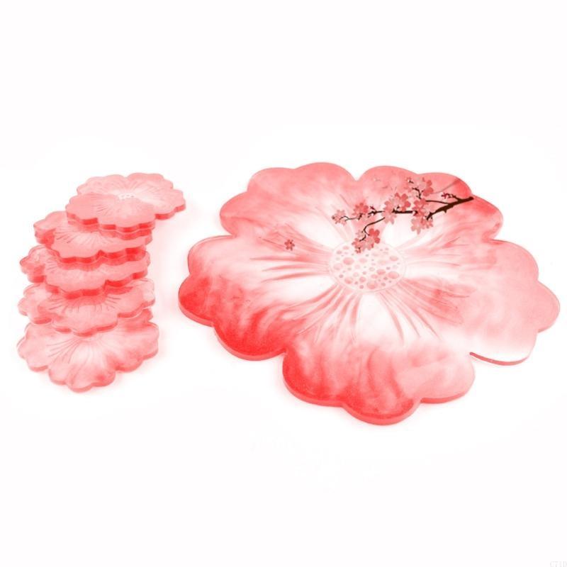 Resin Art Geode - Molde posavasos con forma flor con