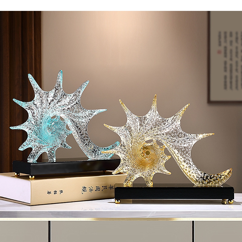 Resin Art Lamp - Escultura de estrella de mar de