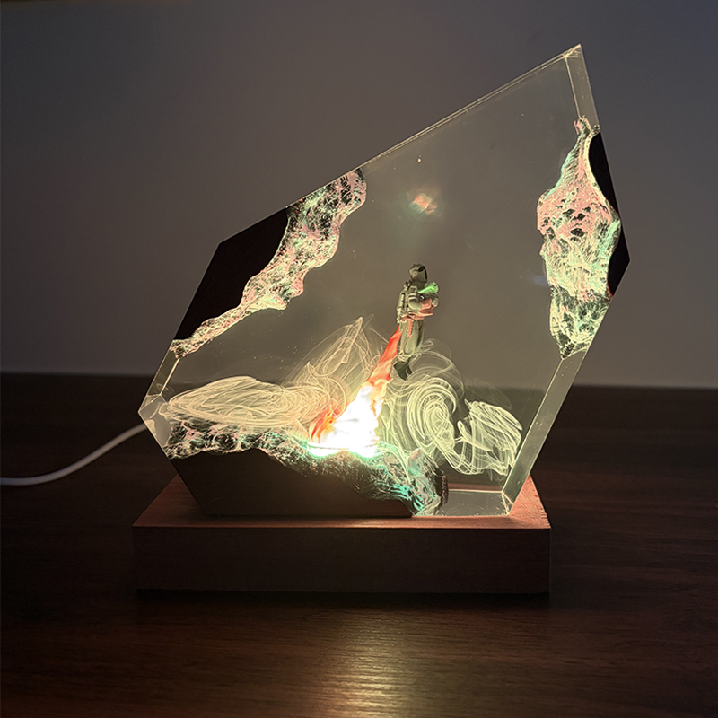 Resin Art Lamp - Lámpara de Mesa de Resina con