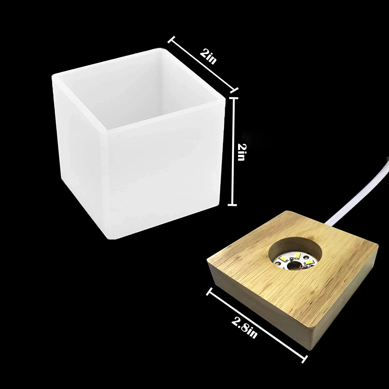 Molde de resina de luz cuadrad - Resin Art Lamp reseña y precio