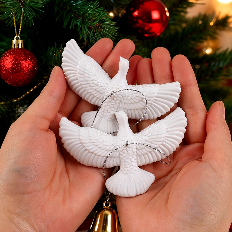 Adornos navideños de paloma bl - Resin Art On Wall reseña y precio
