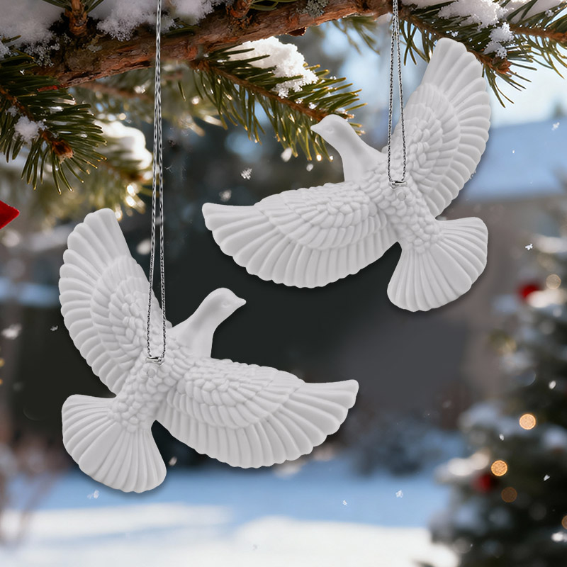 Adornos navideños de paloma bl - Resin Art On Wall reseña y precio