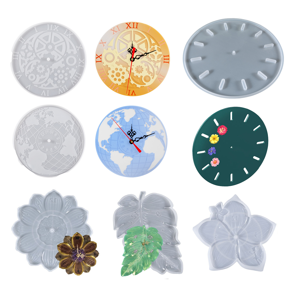 Mapa del mundo, hoja de loto,  - Resin Art Wall Clock reseña y precio