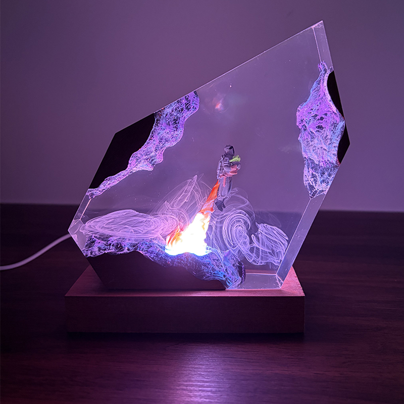 Lámpara de Mesa de Resina con  - Resin Art Lamp reseña y precio