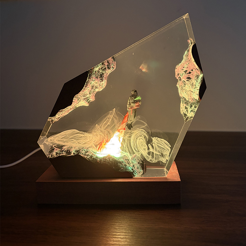 Lámpara de Mesa de Resina con  - Resin Art Lamp reseña y precio