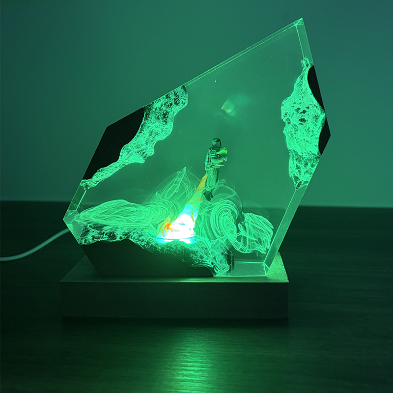 Lámpara de Mesa de Resina con  - Resin Art Lamp reseña y precio
