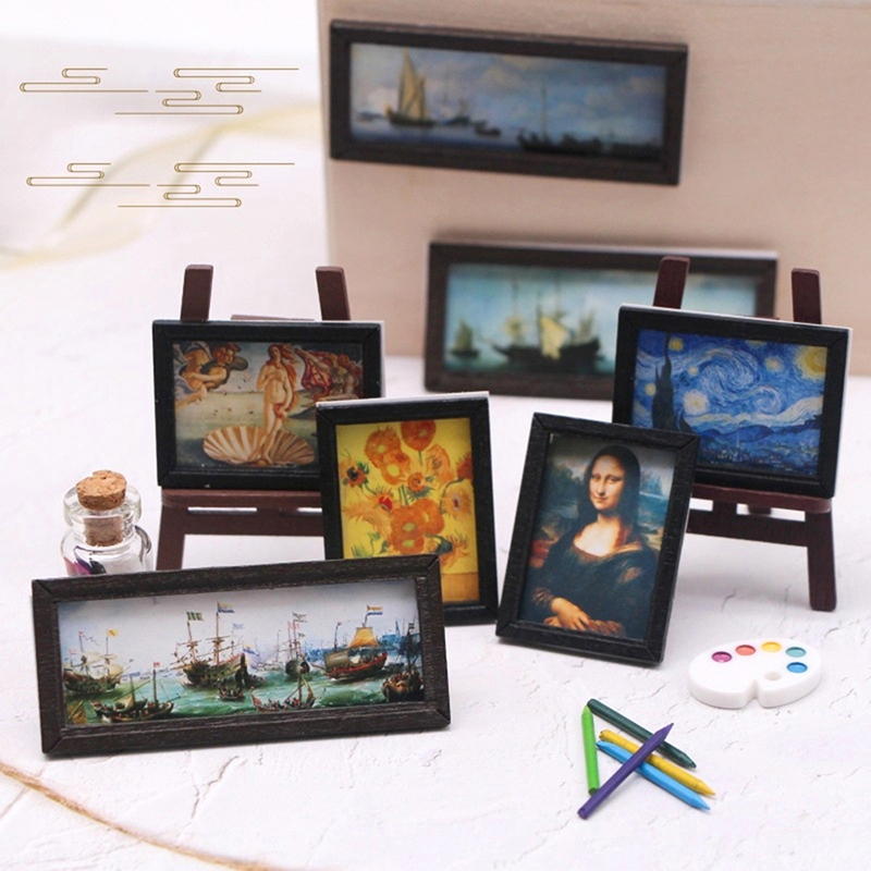 8 unids/set 1:12 casa de muñec - Resin Art On Wall reseña y precio
